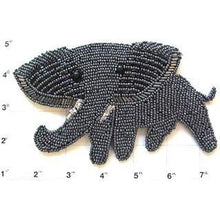 Load image into Gallery viewer, Elephant with Gun Metal Beads 6.5&quot; x 4&quot;
