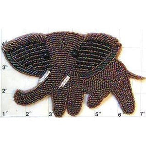 Elephant with Moonlite Beads 6.5" X 4"