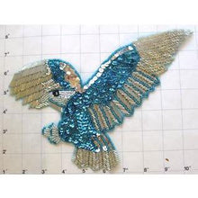 Load image into Gallery viewer, Eagle with Turquoise and Silver Sequins and Beads 9&quot; X 7&quot;