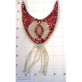 Epaulet Red and Silver 9" x 4.25"