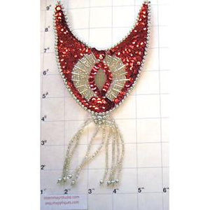 Epaulet Red and Silver 9" x 4.25"