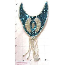 Load image into Gallery viewer, Epaulet Teal and Silver Sequin 9&quot; x 4.5&quot;