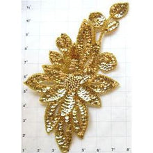 Load image into Gallery viewer, Flower with Gold Sequins and Beads 11.5&quot; x 6&quot;