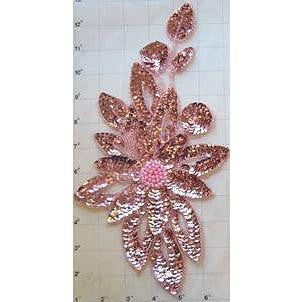 Flower with Pink Sequins and Beads 11.5" x 6.5"