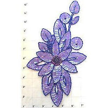 Load image into Gallery viewer, Flower with Lite Purple Sequins Moonlite Beads 11.5&quot; x 6&quot;