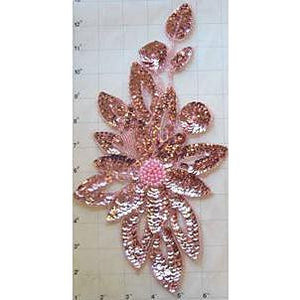 Flower with Pink Sequins and Beads 11.5" x 6.5"