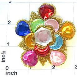 Designer Motif Jewel with Clear Center 3