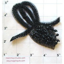 Load image into Gallery viewer, Designer Motif Double Loop with Black Beads 4&quot; x 4&quot;