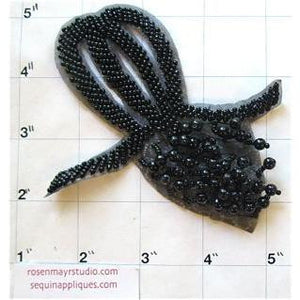 Designer Motif Double Loop with Black Beads 4" x 4"