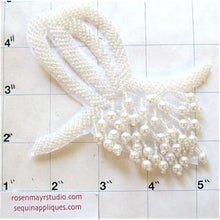 Load image into Gallery viewer, Designer Motif Double Loop Iridescent Beads and Pearls 5&quot; x 4&quot;