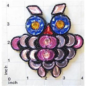 Designer Motif Jewel with Multi-Colored Stones 4" x 4.25"