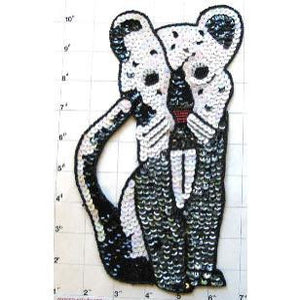 Cougar with Black and White Sequins 9" x 6"