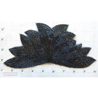 Leaf with Black Beads 9" x 4"