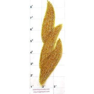 Leaf with Gold Beads 7.5