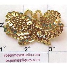 Load image into Gallery viewer, Butterfly with Gold Sequins and Beads 2.5&quot; x 1.5&quot;