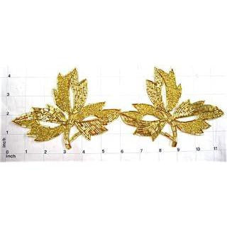 Leaf with Gold Beads 4.5