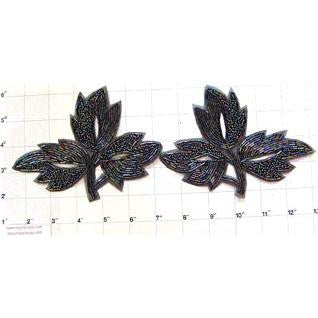 Leaf Pair with Moonlite Beads 4.25" x 6"