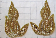 Load image into Gallery viewer, Designer Motif Twist Pair with Gold Sequins and Beads 6&quot; x 4&quot;