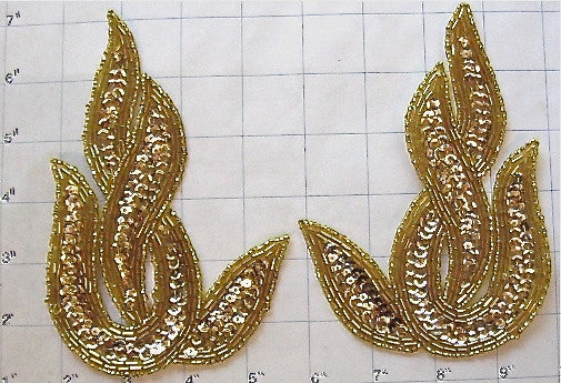 Designer Motif Twist Pair with Gold Sequins and Beads 6
