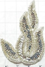 Load image into Gallery viewer, Designer Motif Twist with Silver Sequins and Beads 6&quot; x 4&quot;