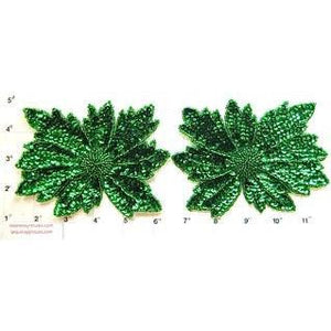 Flower Pair Emerald Green 4" x 5"