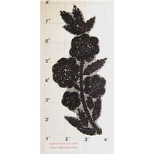 Load image into Gallery viewer, Flower with Black Sequins and Beads 7&quot; x 2.75&quot;