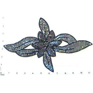 Flower with Moonlight Sequins and Beads 7" x 11.5"