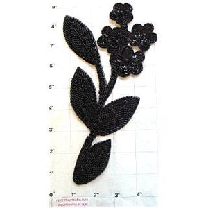 Flower with Black Beads 8.5"