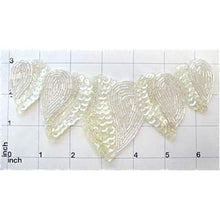 Load image into Gallery viewer, Designer Motif Leaf Neckline with Iridescent Sequins and Beads 3&quot; x 6.5&quot;