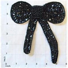 Load image into Gallery viewer, Bow Black Sequin 6&quot; x 6&quot;