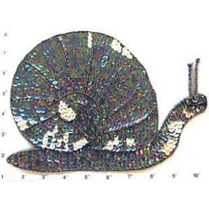 Snail with Moonlite Sequins and Beads 11.5" x 8.25"