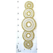 Load image into Gallery viewer, Designer Motif with 5 Circles Gold and Iridescent Beads 7.75&quot; x 2.5&quot;