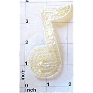 Single Note with Iridescent Sequins and Beads 3.5" x 2.5