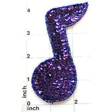 Load image into Gallery viewer, Single Note Purple Sequins 3&quot; x 4&quot;