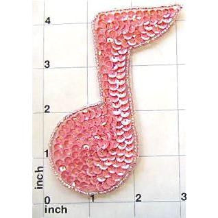 10 PACK Single Note Pink Sequins and Beads 2" x 4" - Sequinappliques.com