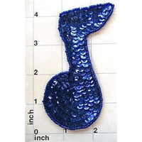 Single Note with Royal Blue Sequins and Beads 4