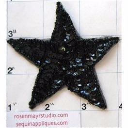 Star with Black Sequins and Beads, 7 size variants