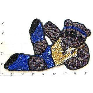 Bear doing Yoga Sequins and Beads 8