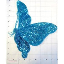 Load image into Gallery viewer, Butterfly with Turquiose Sequins and Beads 10.5&quot; X 9&quot;