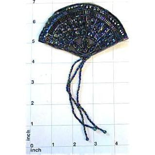 Designer Motif Fan with Moonlite Sequins and Beads 7