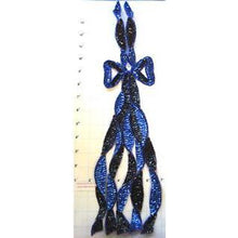 Load image into Gallery viewer, Bow Black and Blue Long 19&quot; x 5&quot;