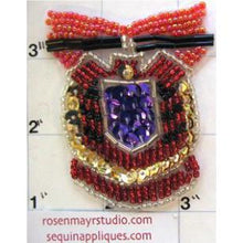 Load image into Gallery viewer, Crest with Multi-Colored Beads and Sequins 2.5&quot; x 2.5&quot;