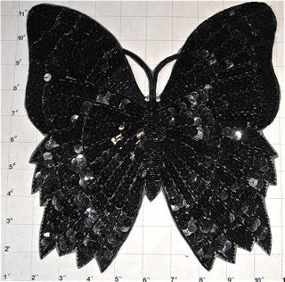 Butterfly with Black Sequins and Beads 10