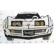 Load image into Gallery viewer, Corvette with White Gold Black Sequins and Beads 5&quot; x 9&quot;