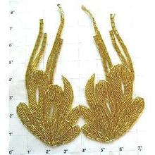 Load image into Gallery viewer, Epaulet with Gold Beads 8&quot; x 3.5&quot;