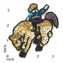 Load image into Gallery viewer, Rodeo Horse and Rider 3.5&quot; x 3.5&quot;