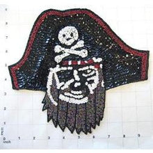 Load image into Gallery viewer, Pirate with Black White Red Moonlight Sequins and Beads 8.5&quot; x 9.5&quot;
