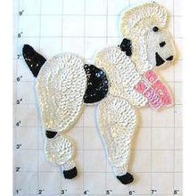 Load image into Gallery viewer, Poodle with Chinese White Sequins Pink Bow 8&quot; X 7&quot;