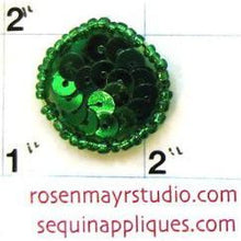 Load image into Gallery viewer, Dot with Green Sequins 7/8&quot;