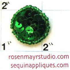 Dot with Green Sequins 7/8"